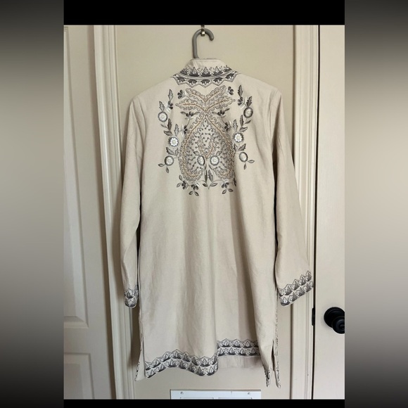 Soft Surroundings Kerala Embellished Natural Beaded Embroidery Jacket Blazer Sml - Picture 5 of 8